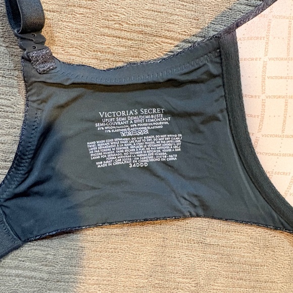 Victoria's Secret Uplift Semi Dem Bra Black & Gray Women's 34DDD - Picture 6 of 6